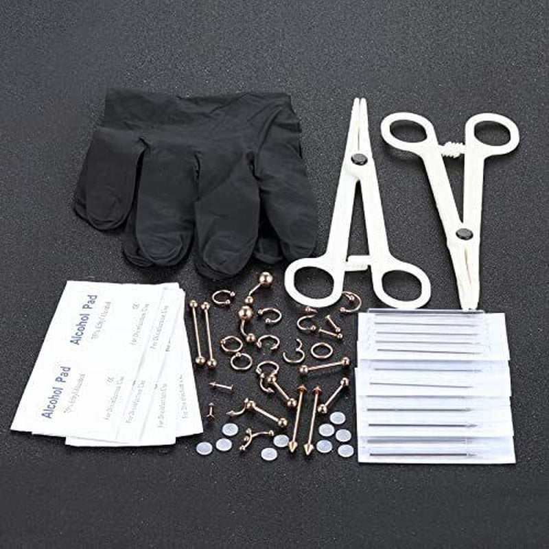 Oveta 150PCS Body Piercing Jewelry Lot 14G 16G 20G Stainless Assorted Styles