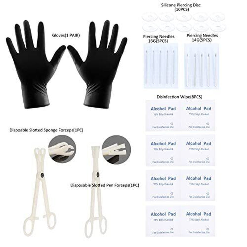 Oveta 150PCS Body Piercing Jewelry Lot 14G 16G 20G Stainless Assorted Styles