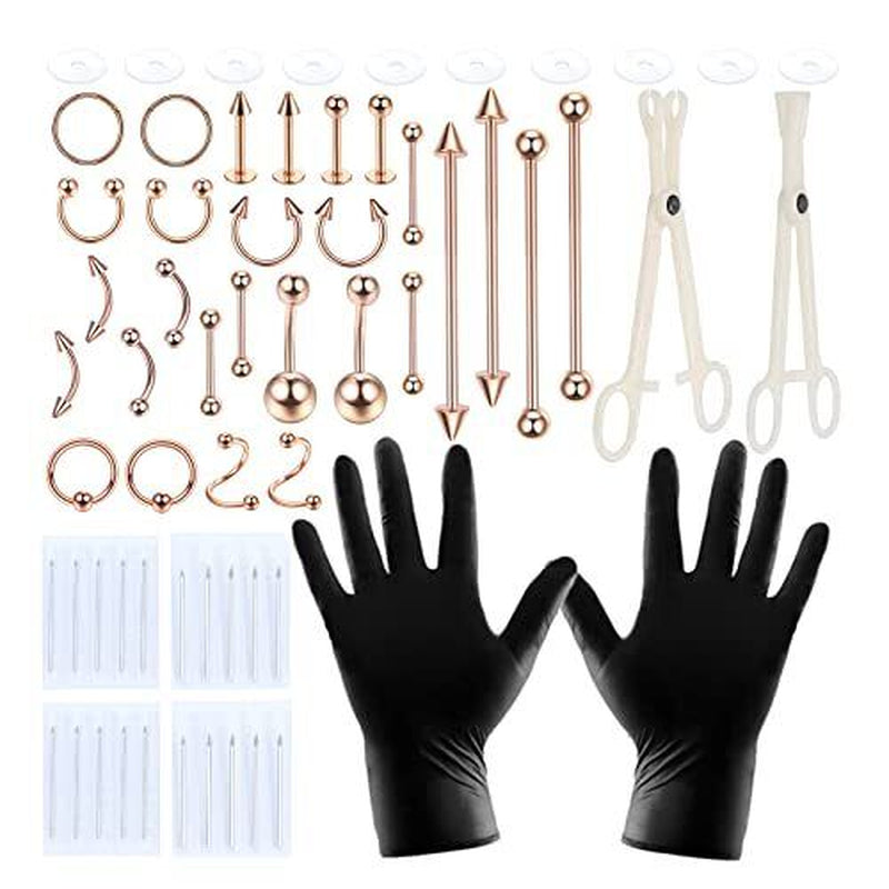 Oveta 150PCS Body Piercing Jewelry Lot 14G 16G 20G Stainless Assorted Styles